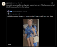 camrn@camrn_ - Jun 16 this vid is genuinely like terrifying to watch i just cant if the backrooms had tiktok this would be the first upload @2nichemedia - Jun 14 Parody account Old lobotomised sissy unc I have no mind i have no will i am your slave 0:08