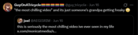 GuyOnATricycle== @guy_tricycle - Jun 16 "the most chilling video" and its just someone's grandpa getting freaky joel @AEGISRIM - Jun 16 this is seriously the most chilling video ive ever seen in my life x.com/monicatmedia/s...
