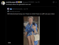 scetchy paper @papper1123923-Jun 16 0 Femboys when the gimmick runs out @2nichemedia - Jun 14 Parody account Old lobotomised sissy unc I have no mind i have no will i am your slave 0:06