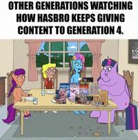 OTHER GENERATIONS WATCHING HOW HASBRO KEEPS GIVING CONTENT TO GENERATION 4. Globel Laurah P YTLE