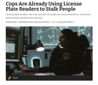 Cops Are Already Using License Plate Readers to Stalk People License plate readers can now monitor virtually any connected device, and these systems have already been abused. BYRON HURD / PUBLISHED JUN 23, 2026 12:35 PM EDT / 21/G ADD THE DRIVE Flock