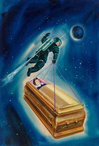 Original and final cover artwork by artist Edward Valigursky for Fantastic Stories, October 1955