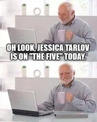 When Harold Ford Jr. is not on the Fox News show "The Five" and Jessica Tarlov is on instead, users post this meme on X to say the Harold that is in today is not Harold Ford Jr. but "Hide The Pain Harold."