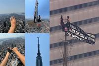 Photos posted of the people who climbed the Empire State Building. Taken on July 1st, 2026.