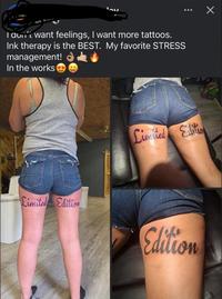I don't want feelings, I want more tattoos. Ink therapy is the BEST. My favorite STRESS management! In the works Limited Editi Limited Edition Edition