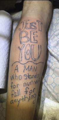 JUST BE YOU A MAN Who Stands for nun will fall for anything
