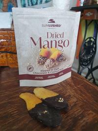 SUNLUSHEDⓇ PREMIUM QUALITY Dried Mango dipped in Dark Chocolate & Cashew Nuts tree ripened golden mango sunny fields ce of