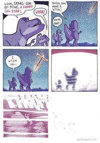 Look, GRARG-SON- OF-MINE, A SHOOT- ING STAR! I WISH FO-- WHOA! Quick, SON, MAKE A WISH! НА НА, OKAY! எம் NELLUCNHOJ.COM