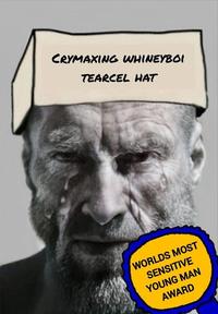 CRYMAXING WHINEYBOI TEARCEL HAT WORLDS MOST SENSITIVE YOUNG MAN AWARD
