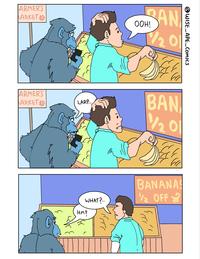 ARMER'S ARKET ARMER'S ARKET LARP... OOH! AN 11/201 E @WISE_APE_COMICS BAN 1/201 E ル BANANAS OFF WHAT?.. HM? ୮