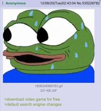 Anonymous 12/08/20(Tue)02:43:04 No.535226782 1606304985763.gif 331 KB GIF >download video game for free >default search engine changes