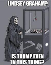 LINDSEY GRAHAM? き IS TRUMP EVEN IN THIS THING?