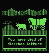 You have died of diarrhea lettuce.