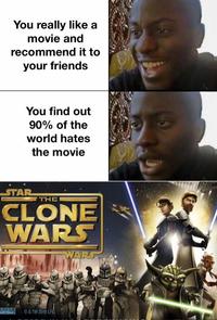 You really like a movie and recommend it to your friends You find out 90% of the world hates the movie STAR THEI CLONE WARS WARS GASPILM & TM 2015 LFE
