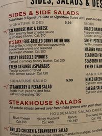 A menu edited to have corny on the bob on the menu.