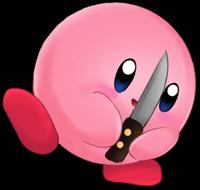 Kirby with a knife 