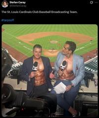 Stefan Caray @StefanCaray The St. Louis Cardinals Club Baseball Broadcasting Team. #tarpsoff 10