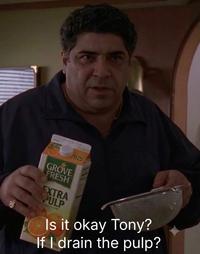 7231 FITER PAR LUSTRA GROVE FRESH EXTRA PULP Is it okay Tony? If I drain the pulp?
