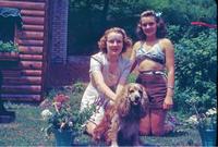 Friends and their dog, 1940s