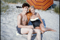At the beach, 1958