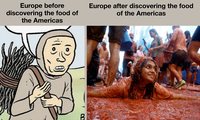 Europe before discovering the food of the Americas Europe after discovering the food of the Americas برده B