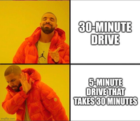 imgflip.com 30-MINUTE DRIVE 5-MINUTE DRIVE THAT TAKES 30 MINUTES