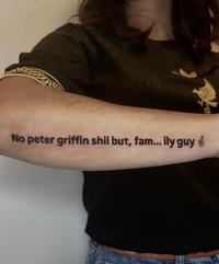 No peter griffin shii but, fam... ily guy d