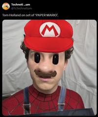 Techneti...um @TcTechnetium Tom Holland on set of 'PAPER MARIO'. M