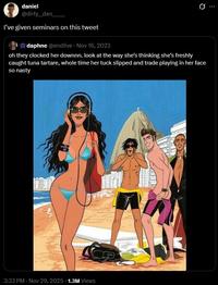 daniel @dirty_dan_ I've given seminars on this tweet daphne @endiive - Nov 16, 2023 oh they clocked her downnn. look at the way she's thinking she's freshly caught tuna tartare, whole time her tuck slipped and trade playing in her face so nasty 3:33 PM - Nov 29, 2025 1.3M Views