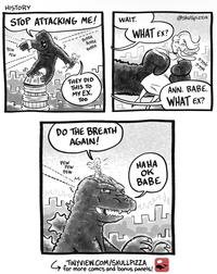 HISTORY STOP ATTACKING ME! PEW PEW BUDDA BUDDA BUDDA ES WAIT. WHAT EX? @skullpizza giggle giggle THEY DID THIS TO MY EX. Too DO THE BREATH AGAIN! ANN. BABE WHAT EX? PEW PEW PEW HAHA OK BABE Lavery TINYVIEW.COM/SKULLPIZZA for comics and bonus panels!