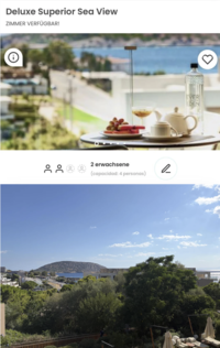 Deluxe Superior Sea View ZIMMER VERFÜGBAR! 2 erwachsene (capacidad: 4 personas) 2 EVER EDEN