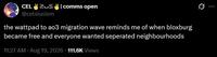 CELI comms open @celsiusism the wattpad to ao3 migration wave reminds me of when bloxburg became free and everyone wanted seperated neighbourhoods 11:27 AM • Aug 19, 2026 111.6K Views 0