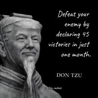 Defeat your enemy by declaring 45 victories in just one month. DON TZU elza_meme