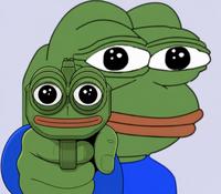 Pepe holding pepe gun