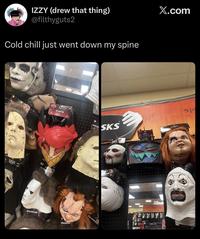 IZZY (drew that thing) @filthyguts2 Cold chill just went down my spine ALASTOR HALL X.com RIT SP SKS Aged d Mask EEN HALLOWEEN HALLOWEEN HALLOWEL SAI 4 OTAM & XM