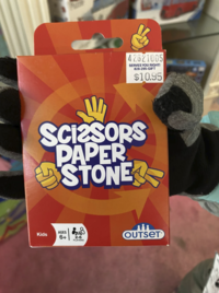 42621005 SERVES YOU RIGHT! 828-295-GIFT $10.95 Sci2SORS PAPER STONE Kids AGES 6+ 2-6 PLAYERS ጸጸ OUTSET