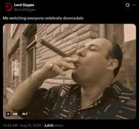 Lord Giygas @LordGiygas Me watching everyone celebrate doomsdale Ø. 1 GIF ALT 12:42 AM - Aug 31, 2026 - 3,835 Views