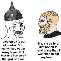 Technology is out of control! You really need to get away from all of that and live off of the grid, like me Bro, my air fryer just texted to remind me that it was time to flip my food...