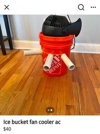 ☑ DEPOT Ice bucket fan cooler ac $40 Q
