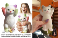1/7 DUŻY GNIOTEK SILIKONOWY ELASTYCZNY SQUISHY ANTYSTRESOWY SŁODKI KOTEK