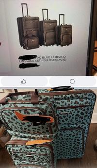 PC BLUE LEOPARD LUGGAGE SET - BLUELEOPARD