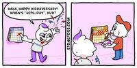 HAHA, HAPPY KIRKAVERSARY! WHEN'S "41%-DAY", HUH? SEPT. FREEDOM STONETOSS.COM SEPT