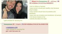>gets arrested for abusing him Wizard Liz Anonymous (ID: mZPZvAew) 09/14/26(Mon) 19:33:25 No.542620819 >idol to millions of women >says women should pick wealthy men because they're better >says women should have boundaries and standards >says men are immature and emotional, not women >rich fiancé cheats on her >admits she takes him back Anonymous (ID: CYUjyhCn) 09/14/26(Mon)19:42:42 No.542621239 >>542620819 (OP) >gets arrested for abusing him god i wish that were me