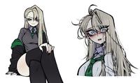 Artwork from 2024 of Malfoy as a girl. Art is by grizz056.