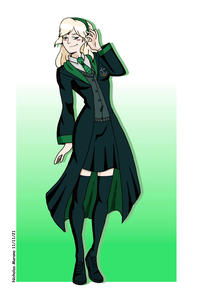 Say hello to the female version of one the characters from the Harry Potter world Draco Malfoy but in the female version he known as Draca Malfoy who will feature in my new story on wattpad that I will writing chapters soon after I do the other characters as well like the female Harry Potter aka Harriet Potter. Both girls will have a relationship with my character James Robby in the story since he's the main character in the story that I am writing about. Doing the full version of Draca took me hours to create since working on Hogwarts robes is a lot tricky to create and I messed up a couple of times. I really like how the character came out thanks to my imagination and brain storming i figured out how I wanted Draco to look like as a female character and the results are perfect. 