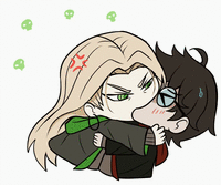 An Evil Slytherin bullying a sensitive young Gryffindor