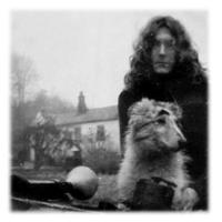 Robert Plant and his collie, Strider, in  the 1970s