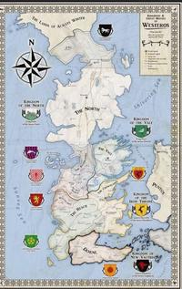 THE LANDS N 01 ALWAYS WINTER THE WALL KINGDOM OF THE NORTH THE NORTH King Robb Sunset Sea دي THE RIVER MARC THE VALE THE REACH THE CROWNLANDS KINGDOMS & GREAT HOUSES OF WESTEROS Shivering Sea KINGDOM OF THE VALE BRALIGE arrow PENTOS KINGDOM OF THE IRON THRONE Que Mya DORNE 0000 26 KINGDOM OF NEW VALYRIA