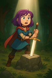 Queen Amelia Draws The Sword From The Stone