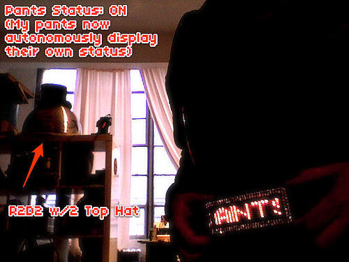 Pants StatUs: O (My pants now autonomously dieplay their own status) RED2 W2 Top Hat